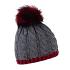 Andrea Bobble Hat dark stone/bordeaux