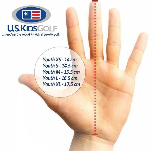 U.S.Kids Good-Grip Golf Glove Size Chart