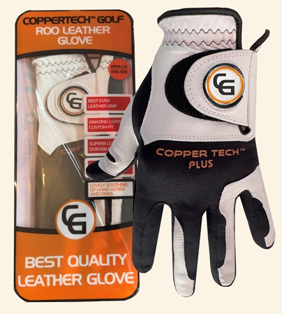COPPERTECH PLUS ELITE GRIP WHITE/BLACK ROO LEATHER GLOVE