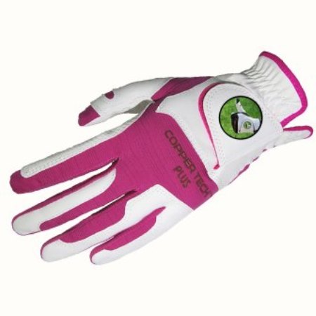 CopperTech Ladies Golf Gloves White/Fuschia