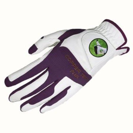 CopperTech Ladies Golf Gloves White/Plum