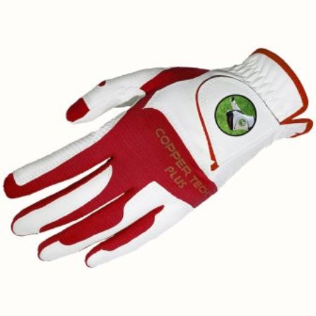 CopperTech Mens Golf Glove White/Red