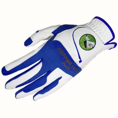 CopperTech Mens Golf Glove White/Royal Blue